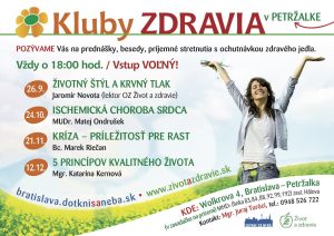 Kluby zdravia, jeseň 2016