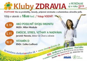 Kluby zdravia, jeseň 2019